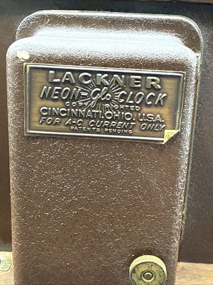 1942 Lackner Neon Glo Clock