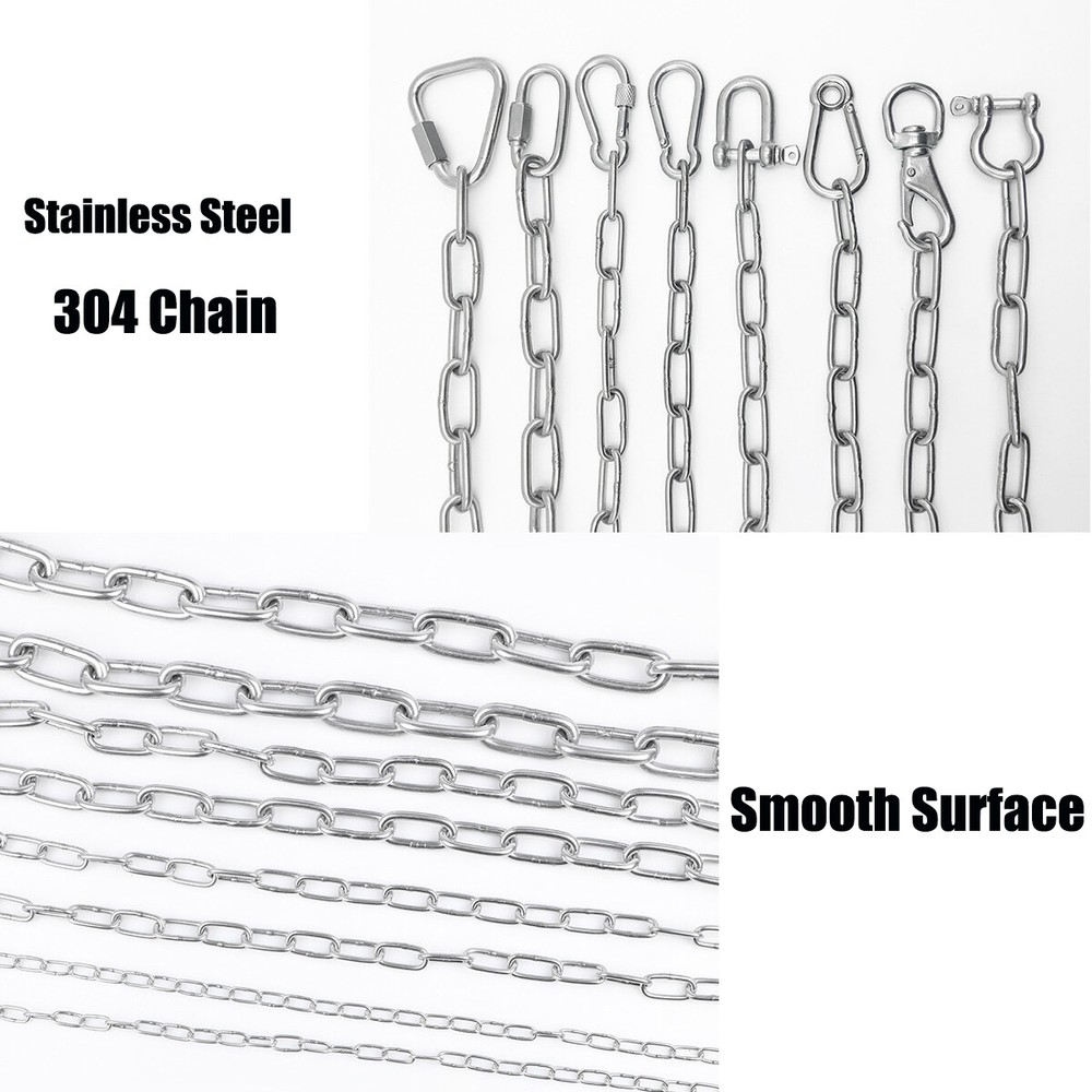 304 Stainless Steel Chain Closed Links Short Chain Weight Locking Pulling Towing
