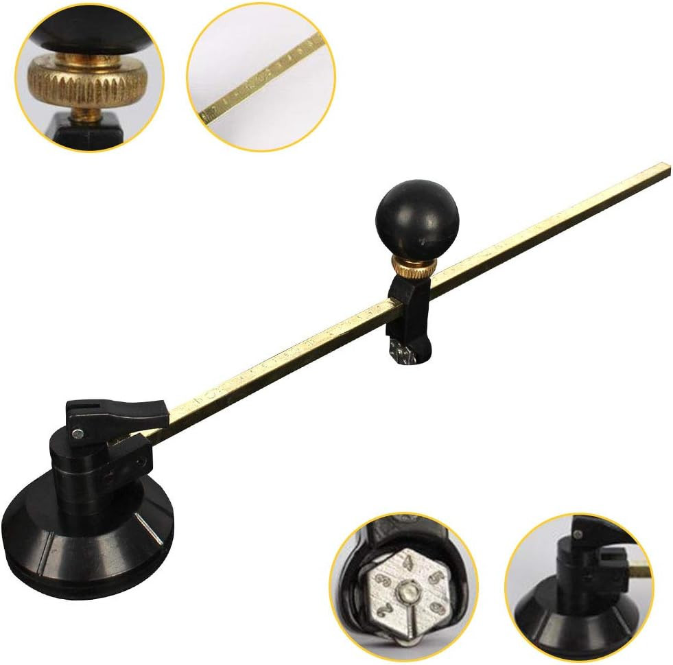 Circular Glass Cutter, Adjustable Compasses Type Glass Circle Cutting Tool, G...
