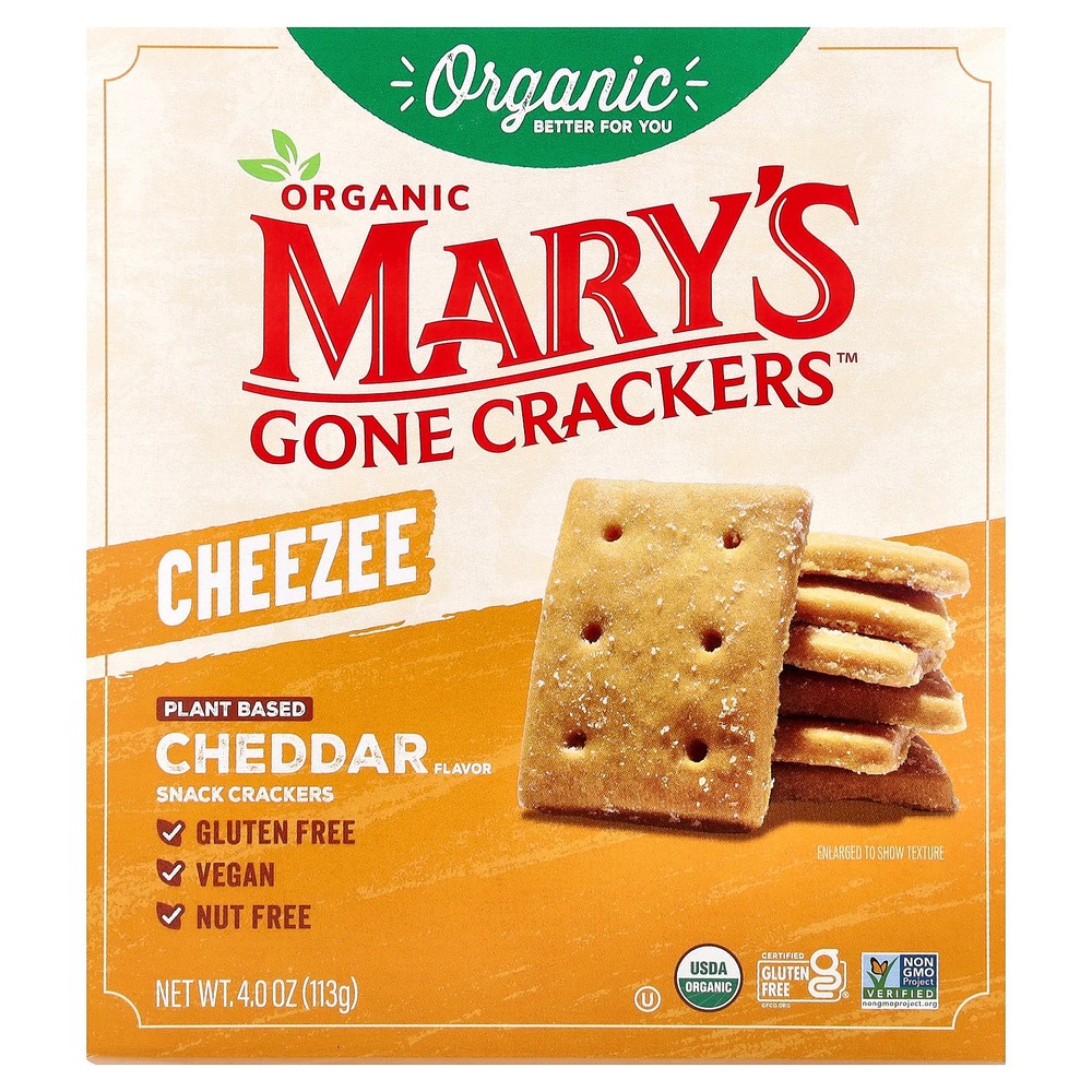 Organic Cheezee Snack Crackers, Cheddar, 4 oz (113 g)