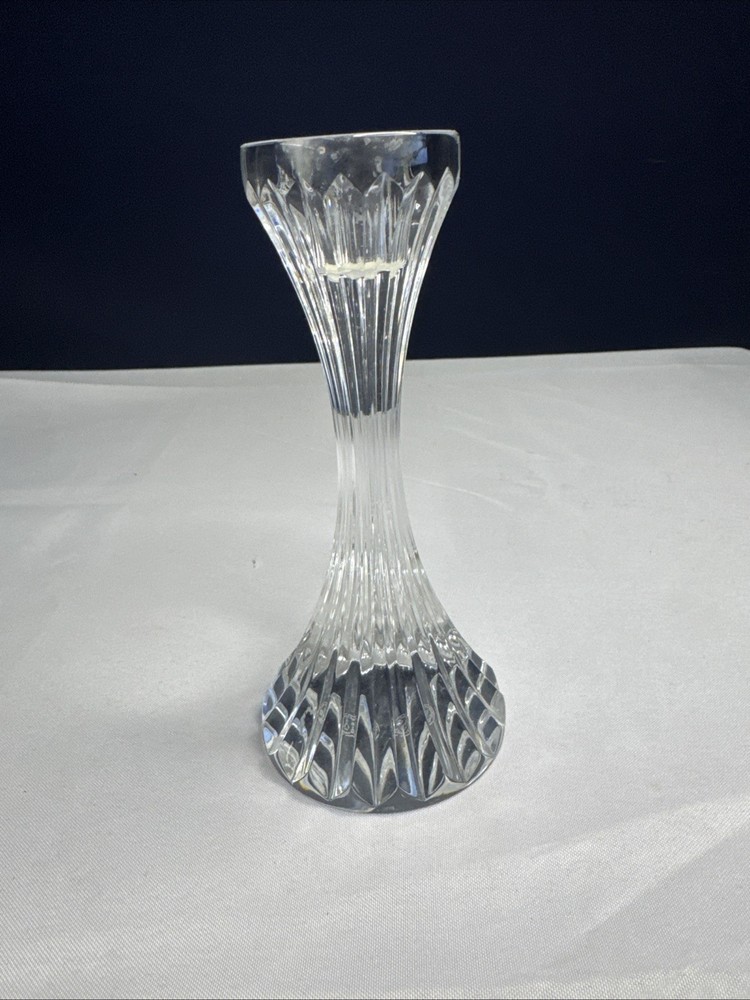 Authentic Baccarat Crystal Candlestick Holder Massena Pattern 6"x2.75”