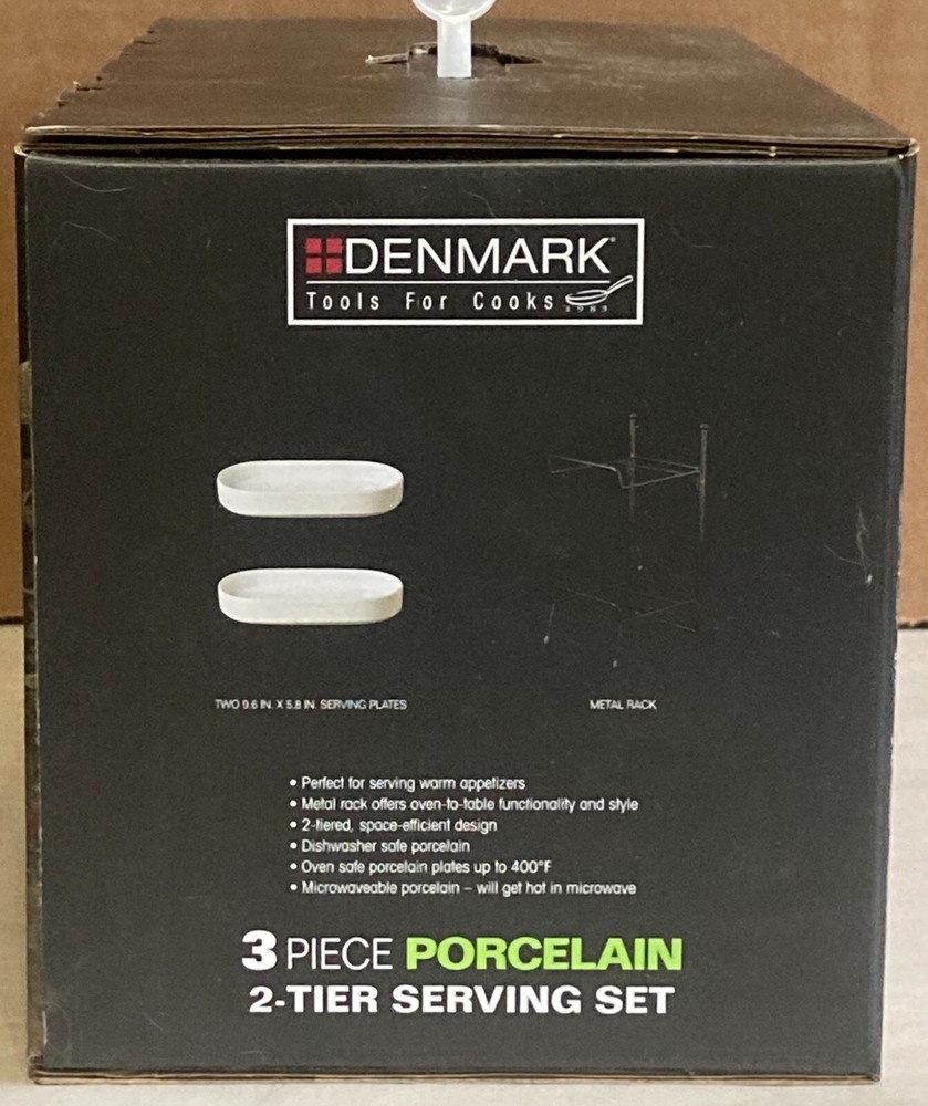 Denmark Tools for Cooks 3pc Porcelain 2-Tier Serving Set