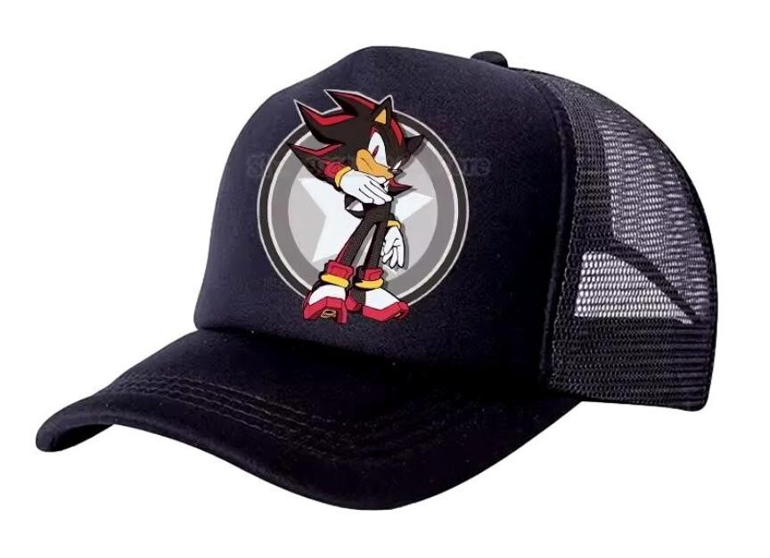 Sonic The Hedgehog Shadow Character Adjustable Mesh Snapback Hat