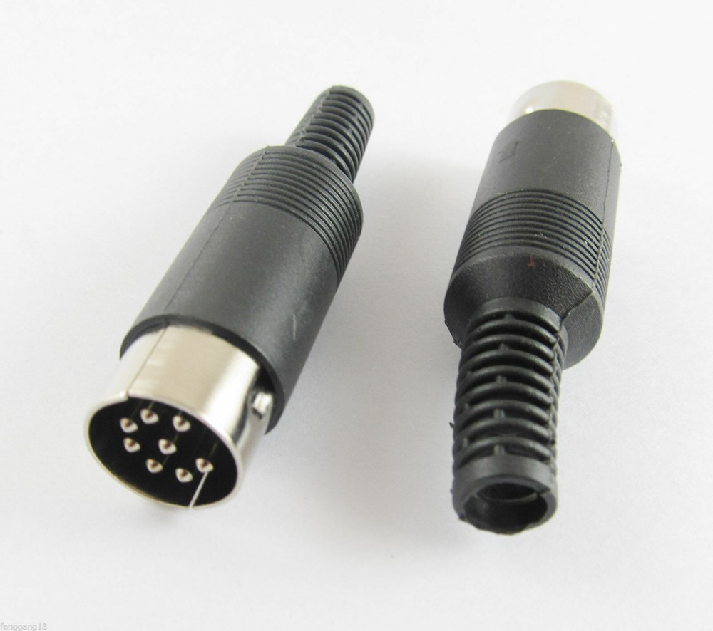 1pcs DIN Plug Male Plug Cable Connector 8 Pin With Plastic Handle