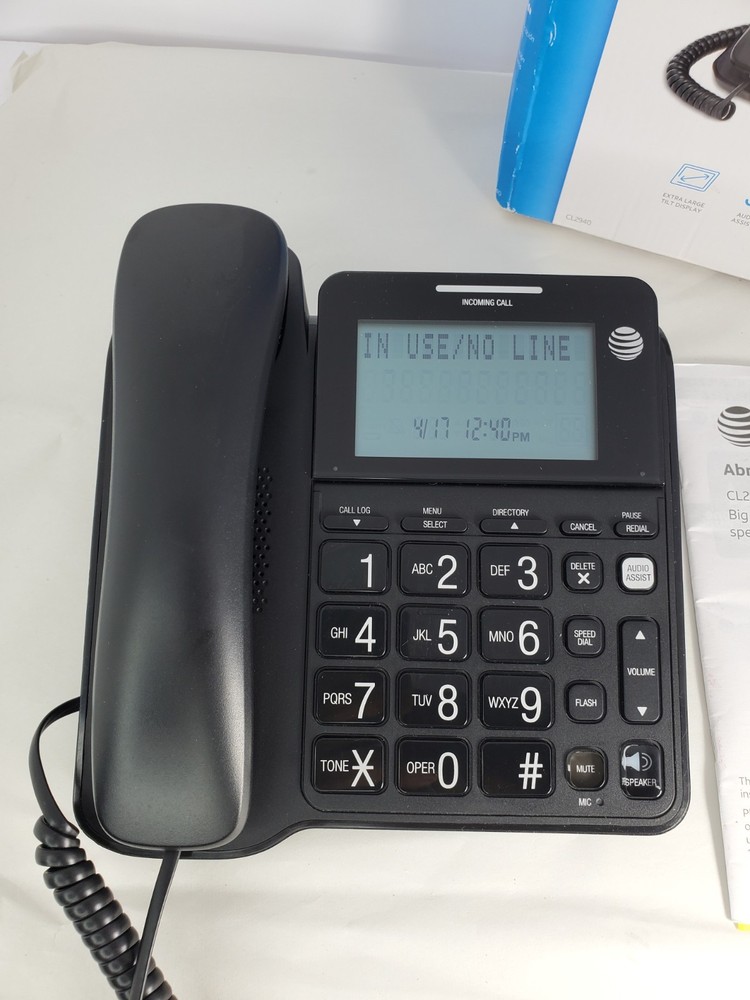 AT&T CL2940 Speakerphone with Large Display Black