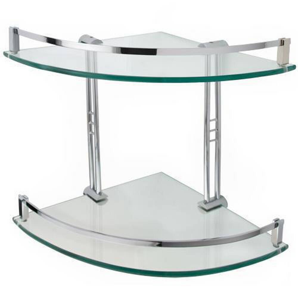 Signature Hardware Double Layer Tempered Glass Shelf
