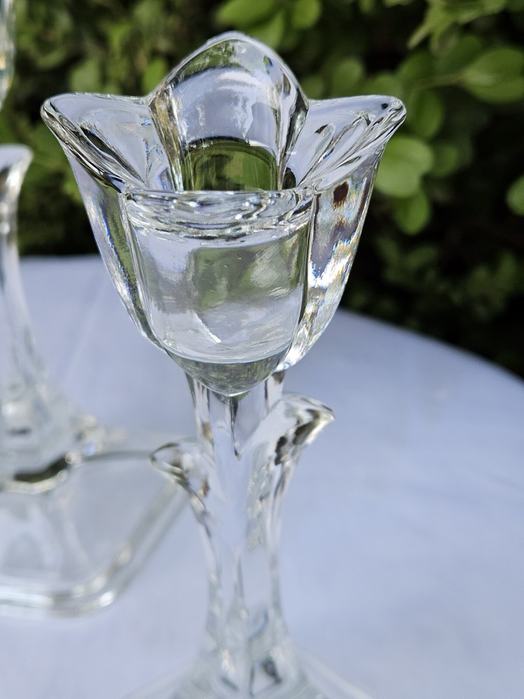 Toscany Tulip Candlesticks Crystal Candle Holders