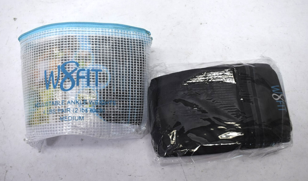 W8Fit Adjustable Ankle Leg Weights Black Small/Medium Size 4lbs Pack Therapy