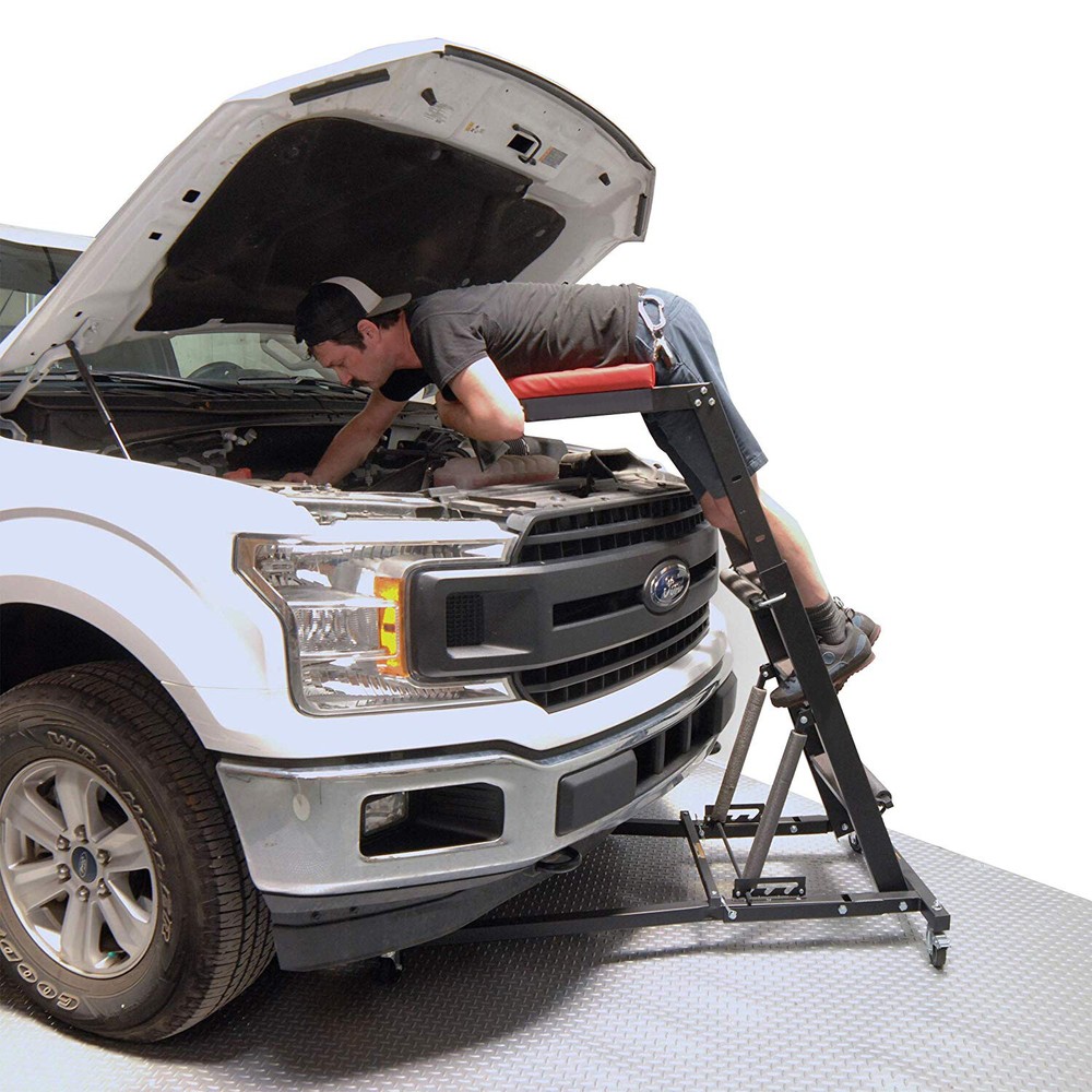 Engine Access Foldable Topside Creeper With Adjustable Height & Padded Deck