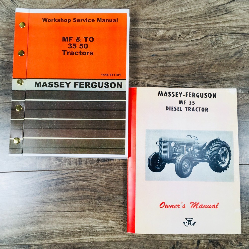Set Massey Ferguson Mf35 35 Diesel Tractor Service Operator Manuals Technical