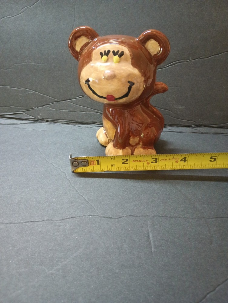 Glazed Ceramic Monkey, Hand Painted