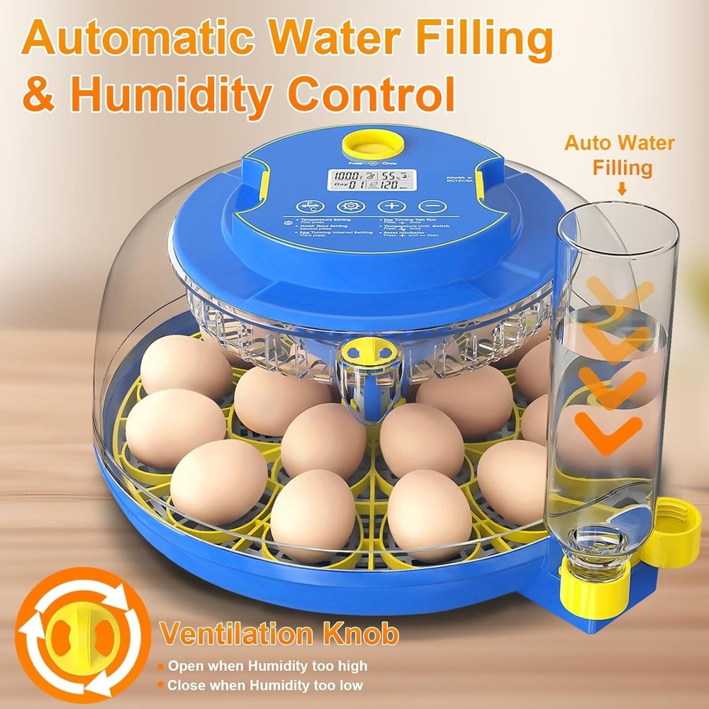 Incubators for Hatching Eggs,12 Egg Incubator with Automatic Egg Turning and ...
