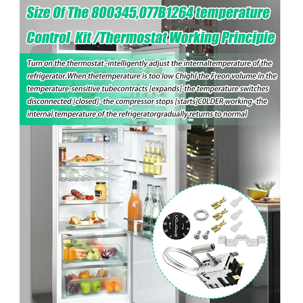 Fits True 800345 Temperature Control Kit 077B1264 Refrigeration Replacement