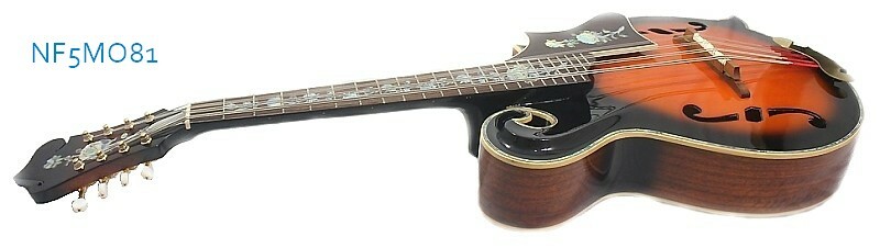 F5 style Solid Curly Maple wood and Spruce top Mandocello Rose NF5MO81