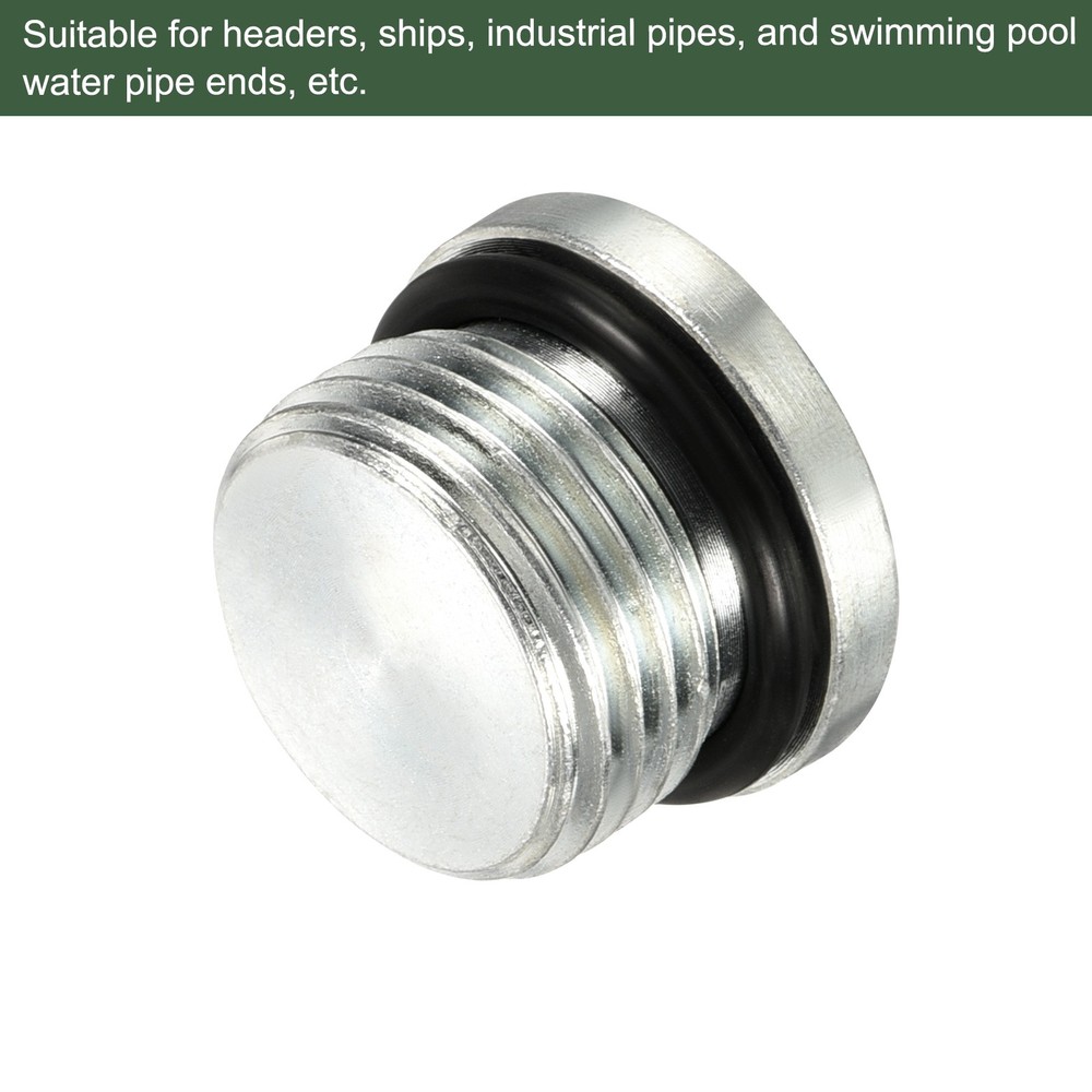 2 Pcs 3/4-16UNF Pipe Plug,for Terminate Pipe Ends (Silver)