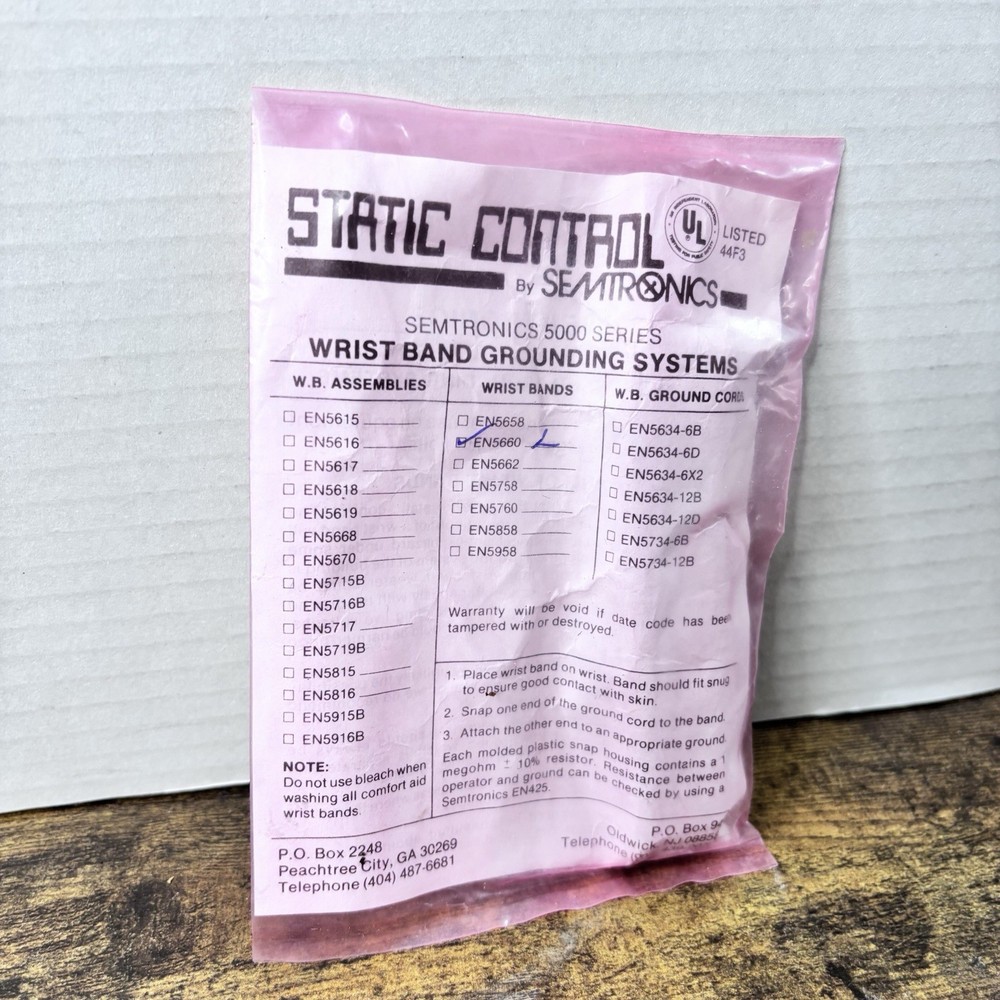 Static Control By Semitronics Wristband Grounding System 5000 Series