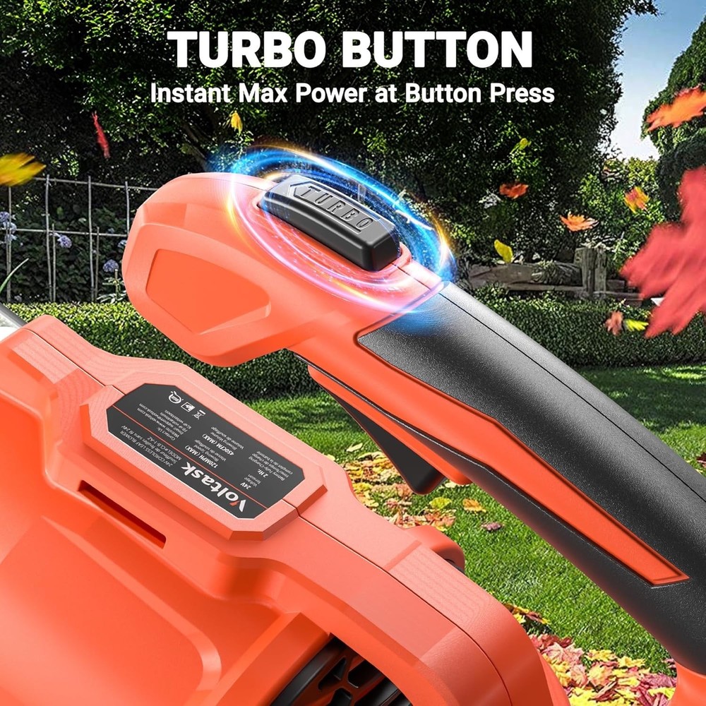 VOLTASK 24V Cordless Leaf Blower with Adjustable Handle, 450 CFM/120 MPH