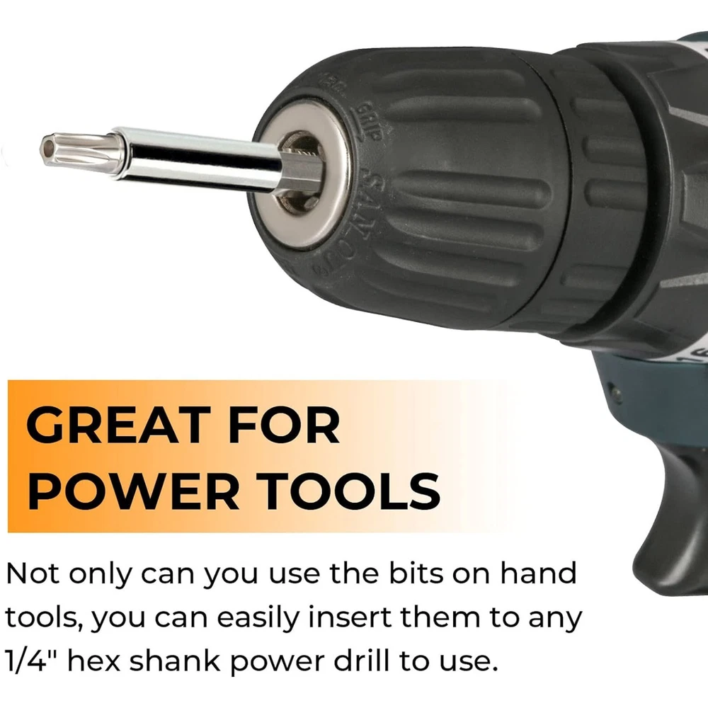 Tamper Proof Security Torq Hex Star Spanner Tri Wing Screwdriver 33 Torx Bit Set