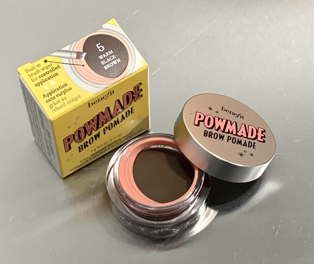 Benefit Powmade Brow Pomade - 5 Warm Black-Brown, full size NIB