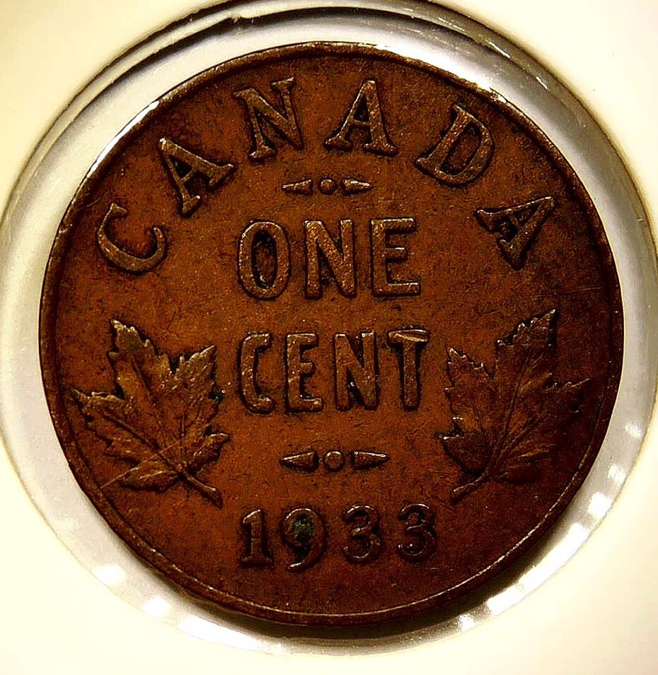 1933 Canada Small Cent King George V