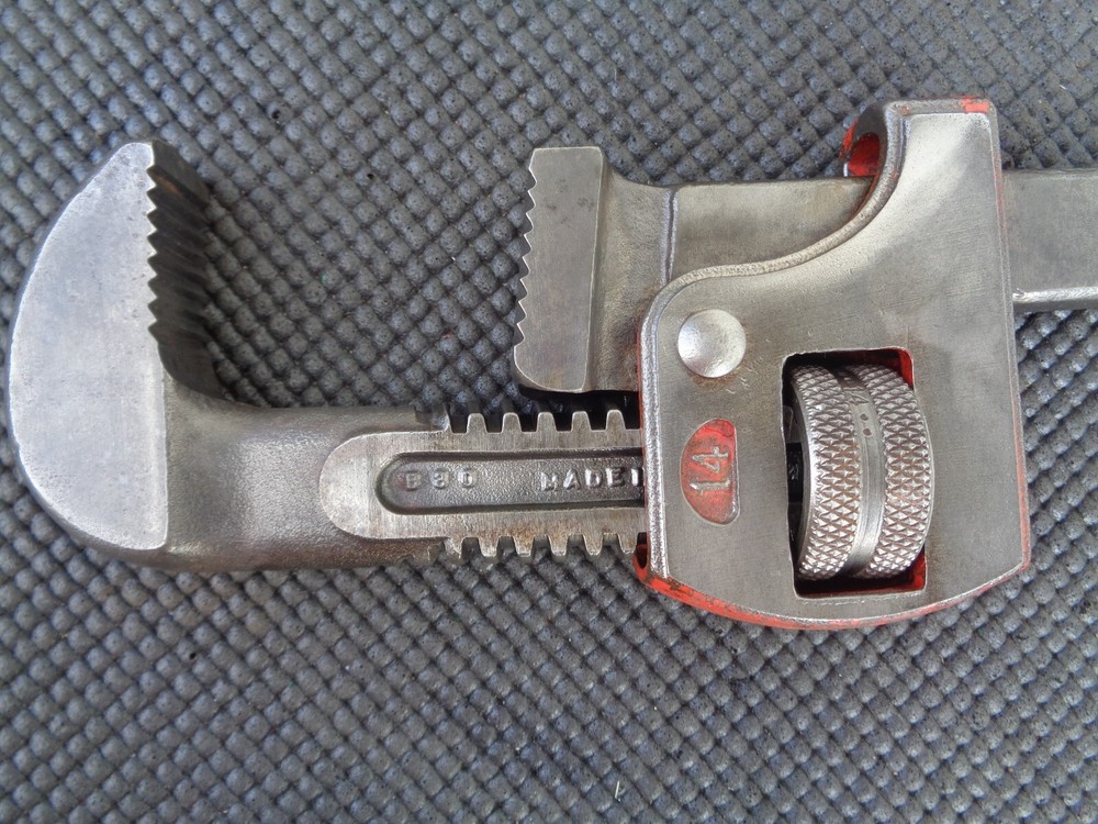 Vintage 14 Heavy Duty Steel Pipe Wrench