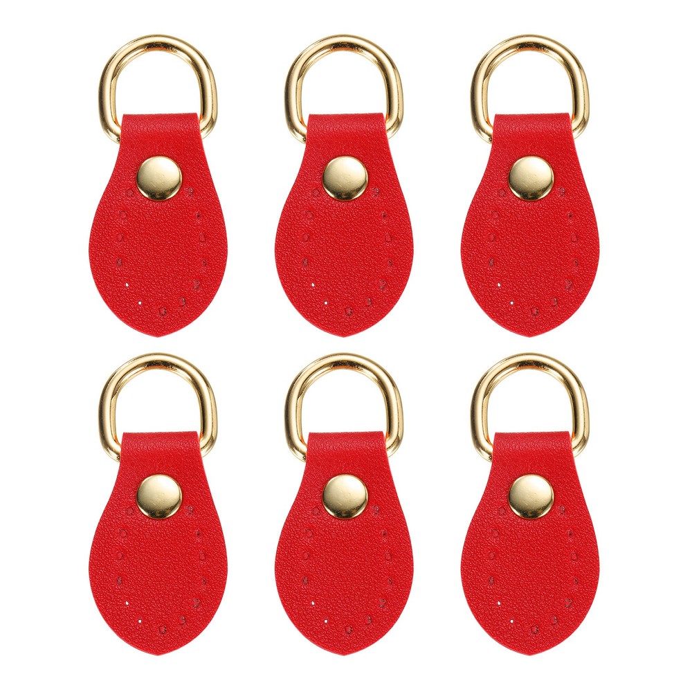 6pcs Leather Sew on Purse Strap Mount Hook for Handbag Red