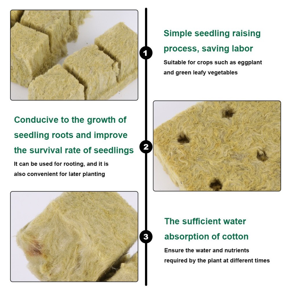 18 Pcs Hydroponic Growth Medium Indoor System Planting Wool Block