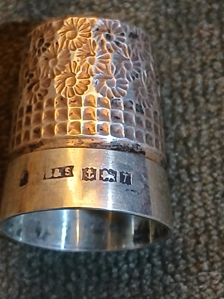 Sterling Silver Thimble with Intricate Design