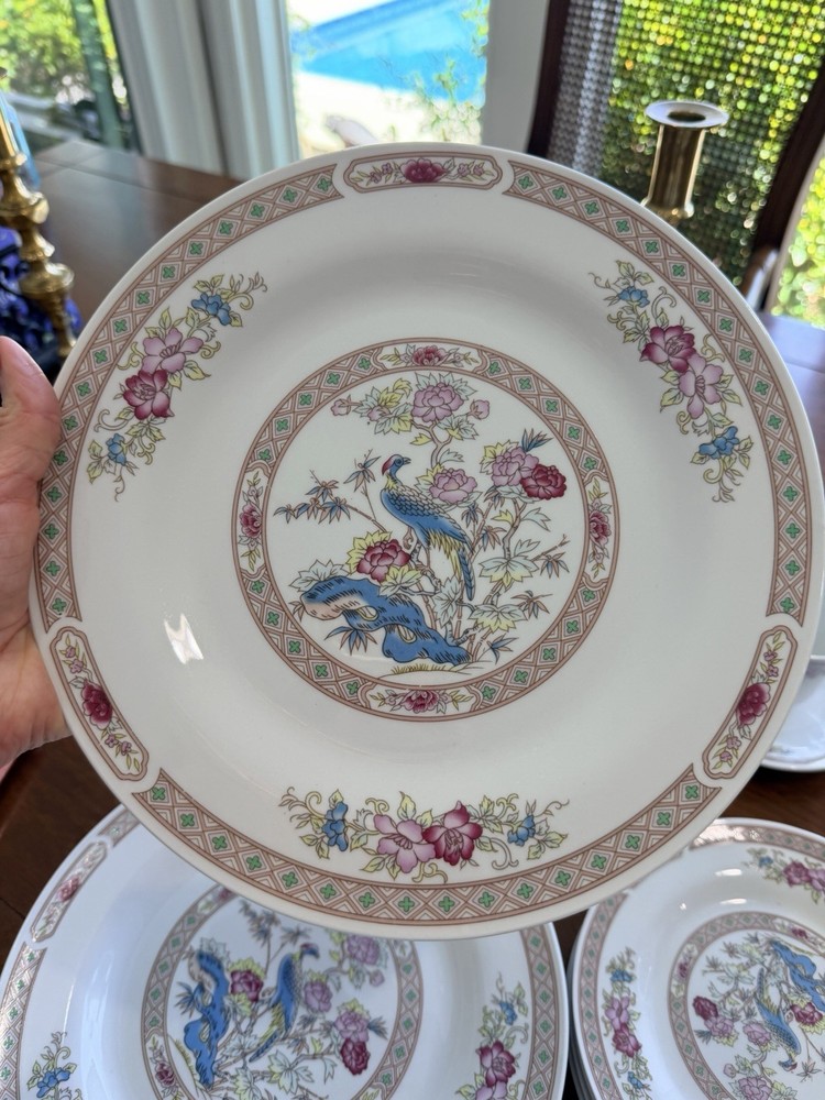 Tabletops Unlimited Bird Floral Dinner Set Ceramic Plates Bowls Cups China