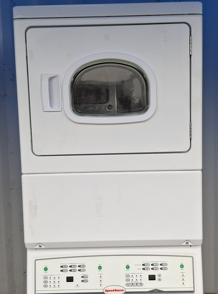 SPEED QUEEN ELECTRIC STACK WASHER/DRYER MODEL LTEE5ASP175TW01 SN:2007000504[REF]