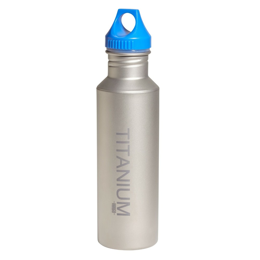 Vargo Titanium Water Bottle, Blue Lid