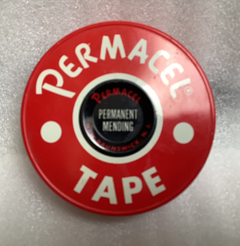 Permacel Permanent Mending Tape Empty Advertising Tin