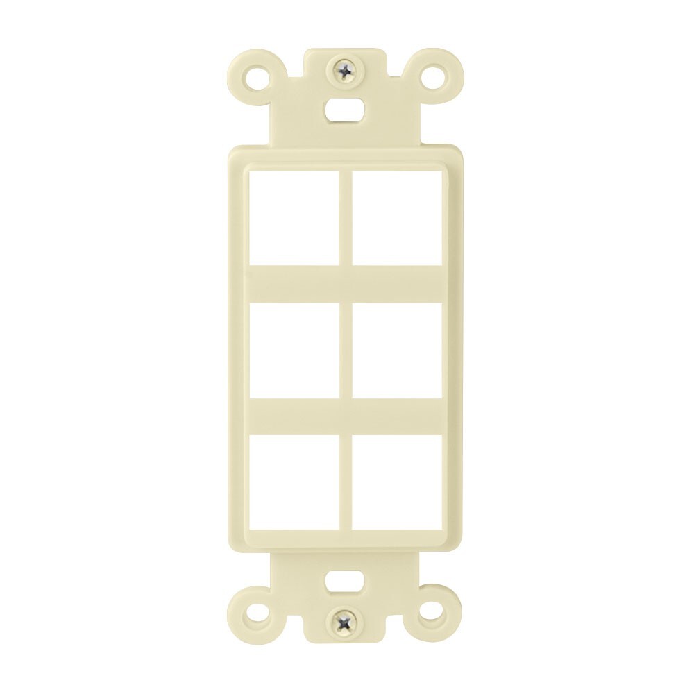 Construct Pro 6-Port Single Gang Keystone Decora Style Insert Strap (Ivory)