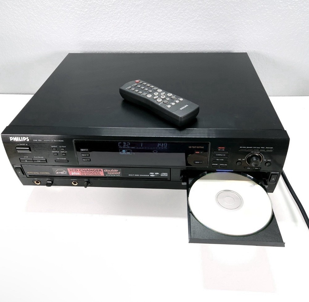 Philips 3-CD Changer CD-R Integrated Speed Dubbing Audio CD Recorder Open Box!!