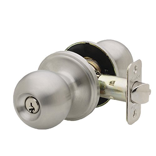 Ball Door Knob, Keyed Entry Function, 1 Pack, in Satin Stainless