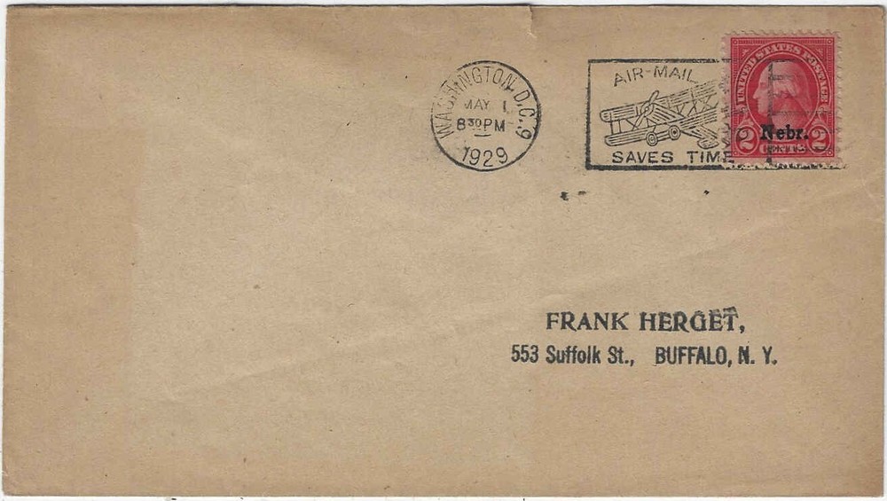 FDC    # 671    --   2c Nebraska  overprint  --   to   Herget
