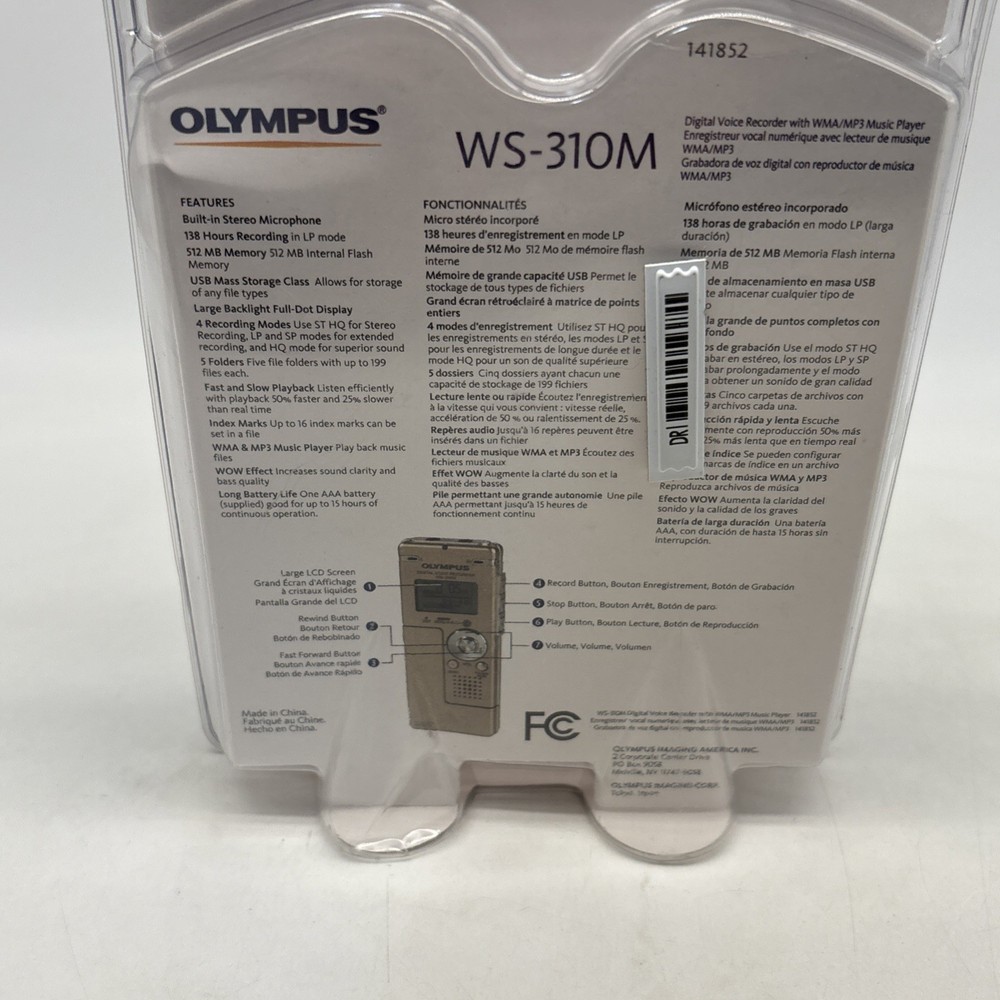 Olympus WS-310M Digital Voice Recorder USB Sound Silver Compact Tested!