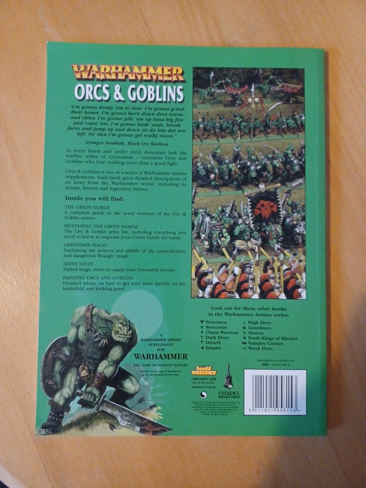 Warhammer Armies Orcs And Goblins 2003 6th Edition Softback