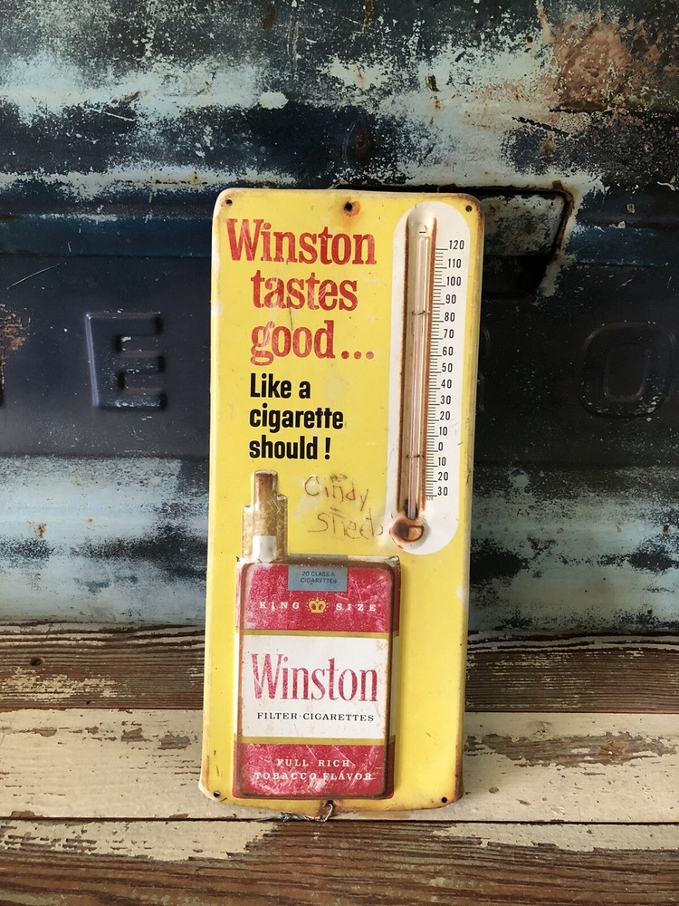 Vintage Thermometer Advertising Winston Cigarettes Works