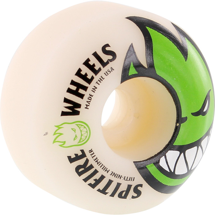 59mm Spitfire Wheels Bighead Logo Wheels - White/GREEN