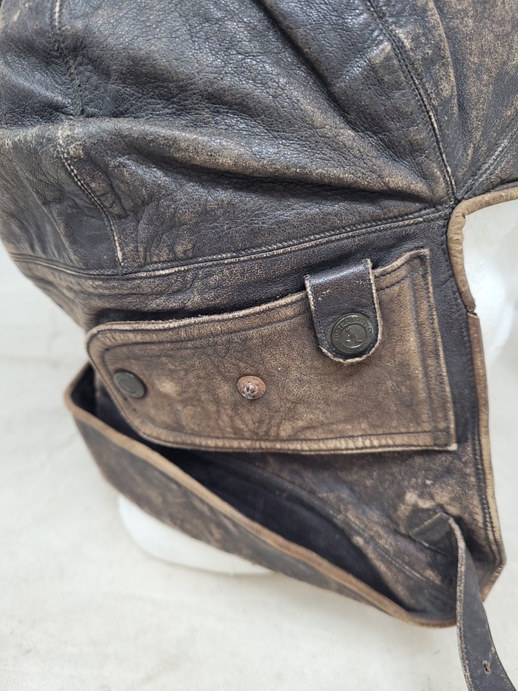 Ww11 Era Aviation Hat Brown Leather