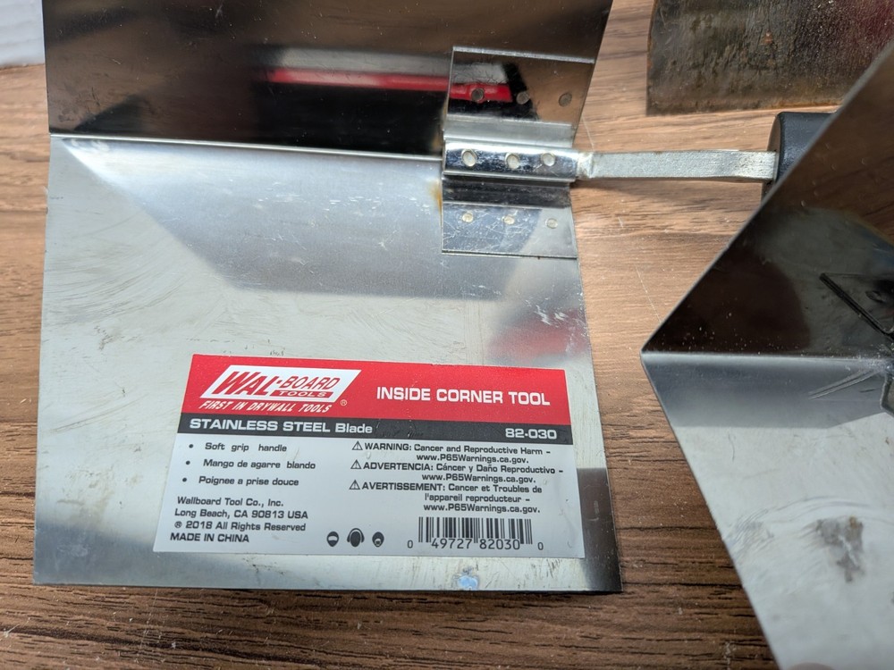WAL BOARD TOOLS W/Extras 6.5” INSIDE CORNER TOOL 082-030