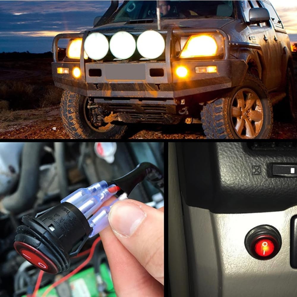 LED Light Bar Wiring Harness Kit 18AWG 12V Trailer Light Switch Relay Blade F...