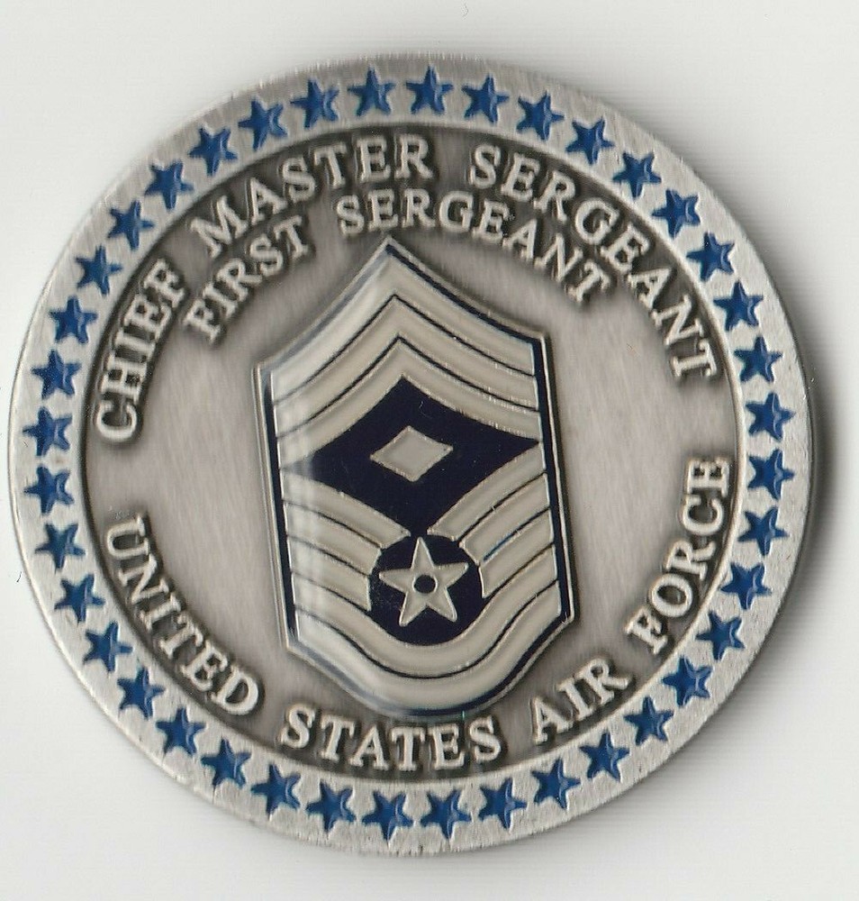 USAF Chief Master Sergeant First Sergeant Challenge Coin  1.5" DIA BX2