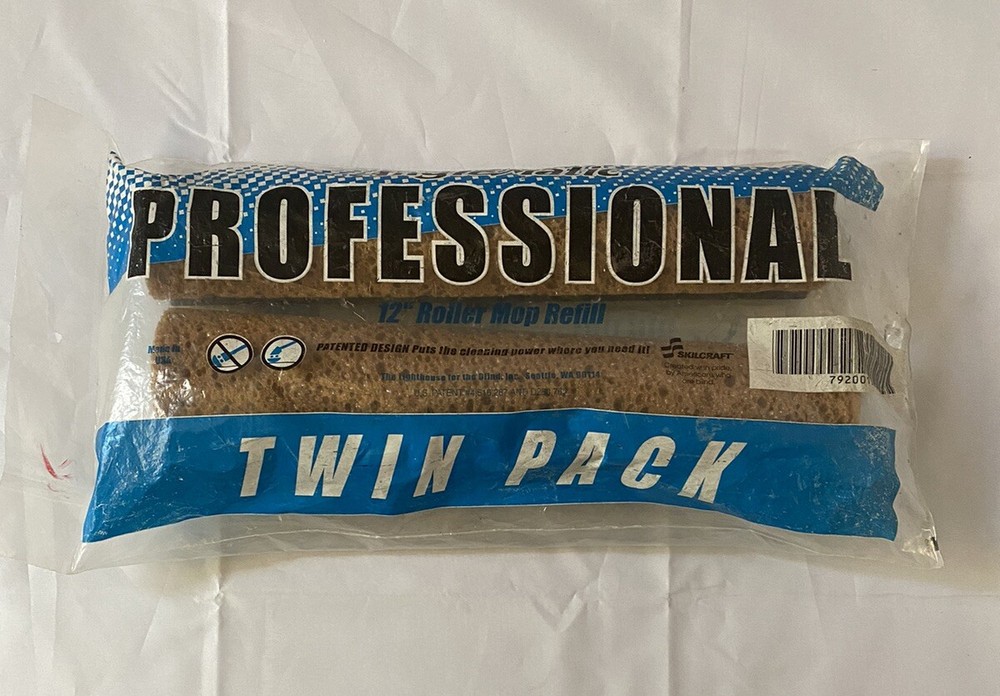 2 pack AngleMatic Professional 12” Roller Mop Refills #00930 Skillcraft