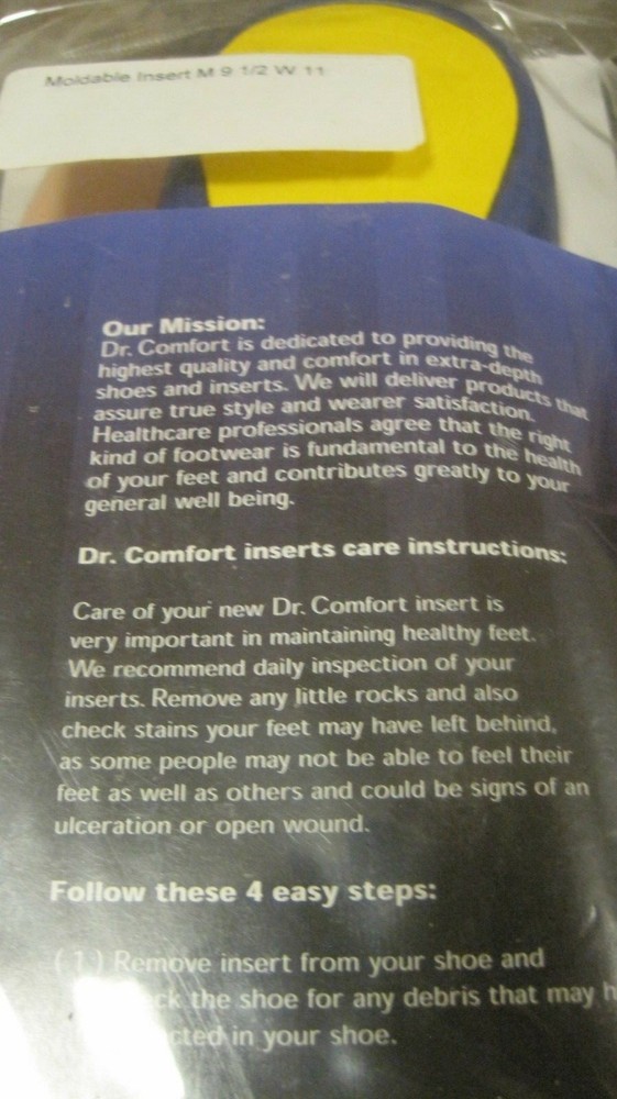 DR. COMFORT ~ HEAT MOLDABLE INSERTS,