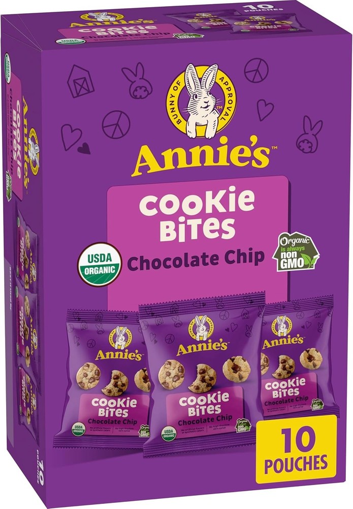 Annie's Organic Chocolate Chip Cookie Bites, 10 Pouches