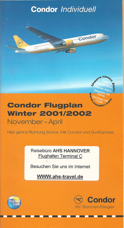 Condor system timetable 11/01 [1062] Buy 4+ save 25%
