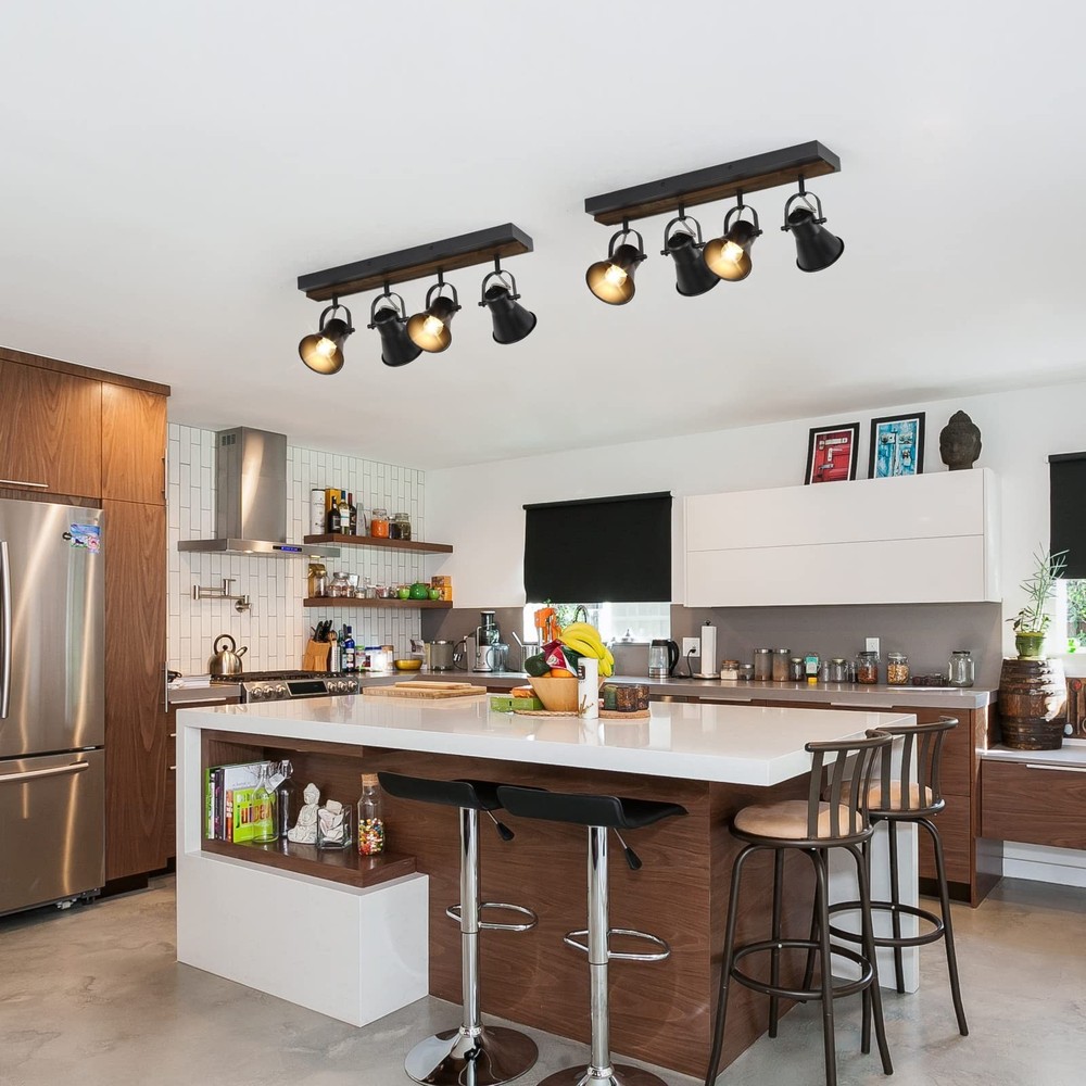 SEEBLEN 4-Light Kitchen Light Fixtures - Adjustable Ceiling/Wall Mount Spotli...