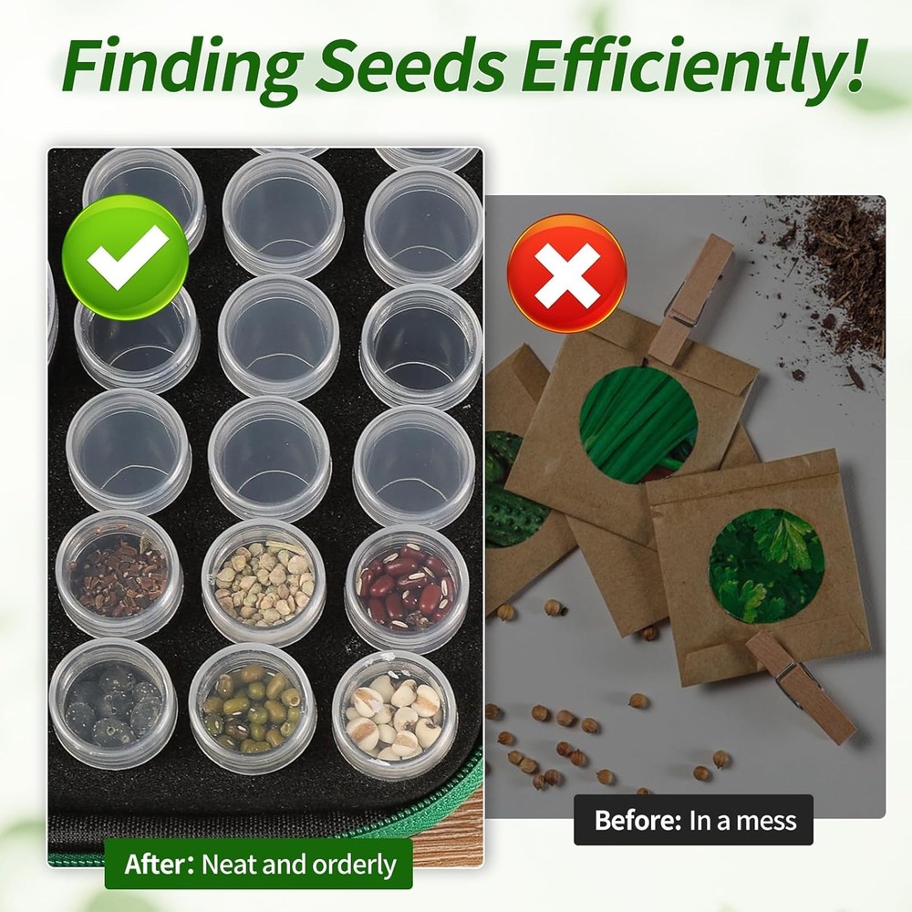 Seed Storage Box, Portable Seed Saving Box, Sturdy Seed Organizer Kit Seed Envel